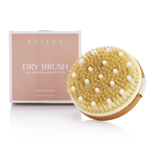 Dry Brushing Body Brush - Best for Exfoliating Dry Skin, Lymphatic Drainage and Cellulite Treatment - Organic Spa Exfoliation and Massage Scrub Brush with Natural Boar Bristles